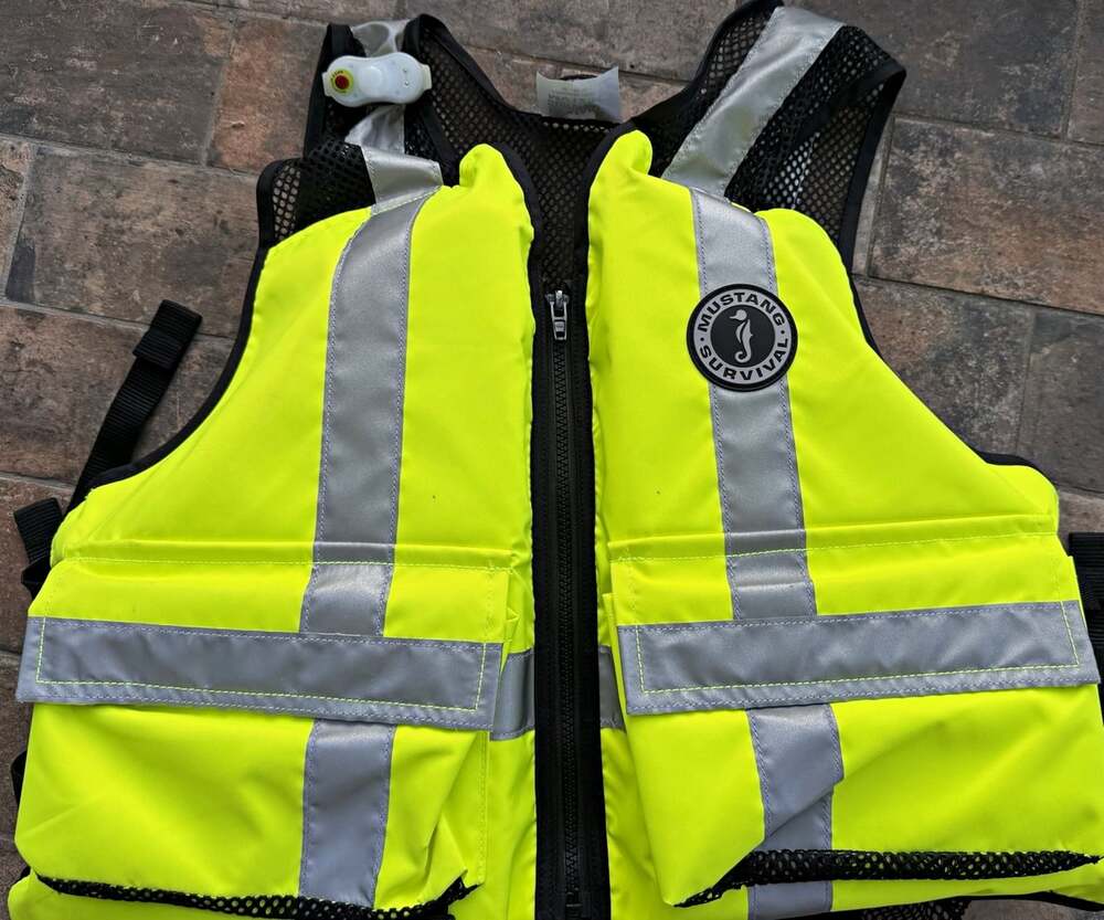 Mustang Survival MV1254 Inflatable Hi-Vis Yellow Reflective Life Vest L/XL